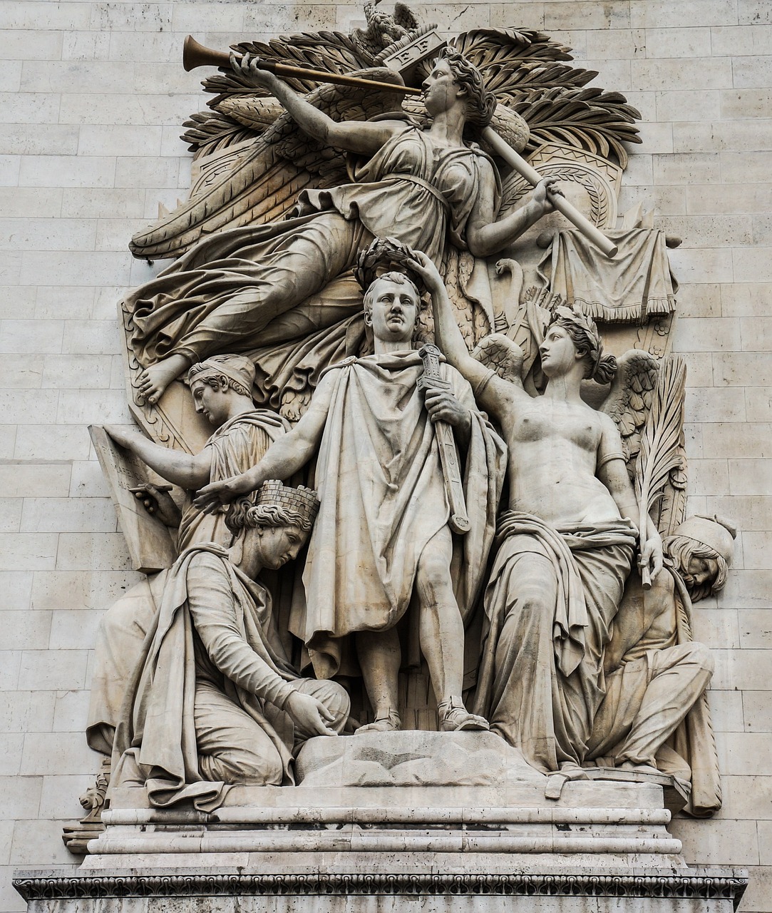 Statue showing Triumph of 1810 at the Arc de Triomphe